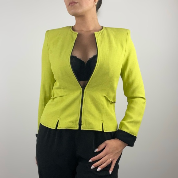 Vintage Lime Green Blazer Size 8P - Picture 1 of 7